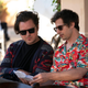 Writer Andy Siara on set with Samberg.